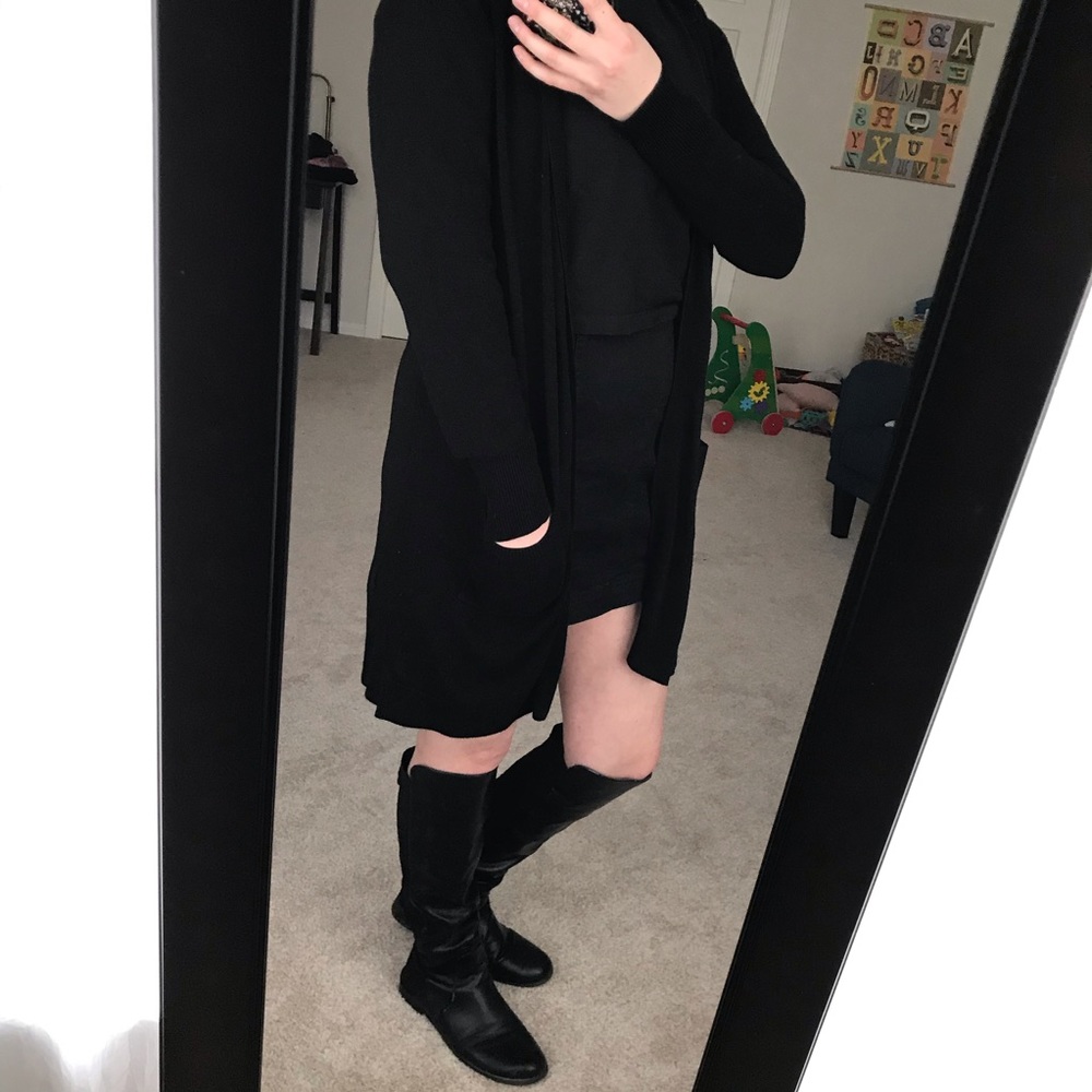 2/$25 Long black cardigan